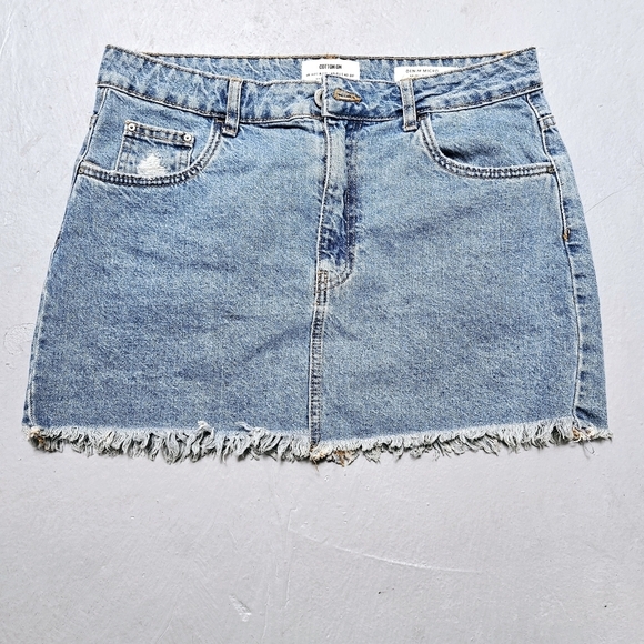 Cotton On Dresses & Skirts - Cotton-On Sz 8 Denim Micro Mini Recycled Cotton Pocket Skirt Preppy Y2K Style .